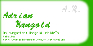 adrian mangold business card